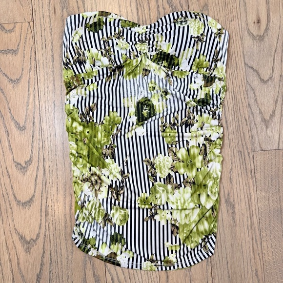 Tops - Janice Women’s Floral and Striped Padded Breast Tube Top Size Large
